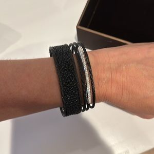 Diamond and Cable Bangle